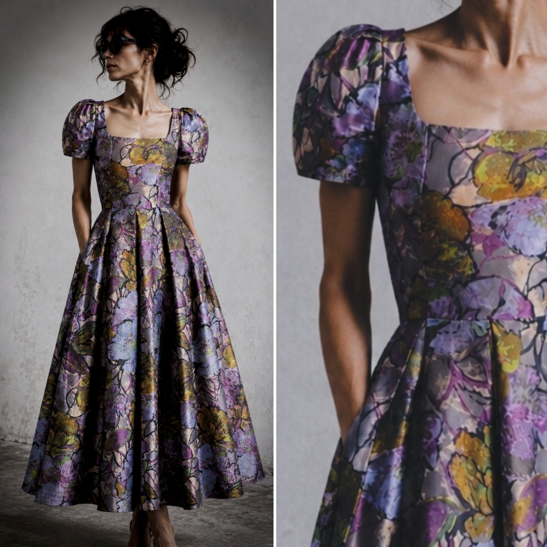 Audrey Dress - Mini Sleeve - Iris - Cedar Rose
