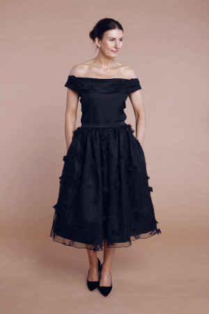 FLORAL MIDI TULLE SKIRT