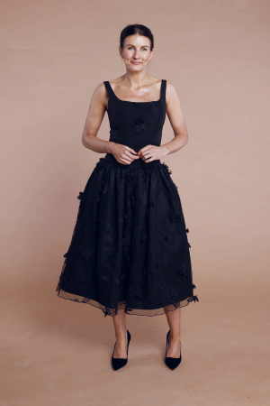 FLORAL MIDI TULLE SKIRT