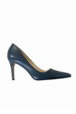 LEATHER NAVY COURT SHOE
