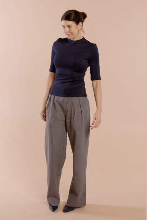 SHORT SLEEVE BASIC TOP - NAVY