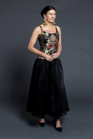 DROP WASTE JACQUARD DRESS