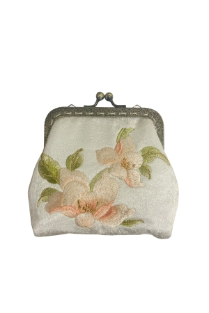 VELVET CLASP COIN PURSE PEACH MAGNOLIA