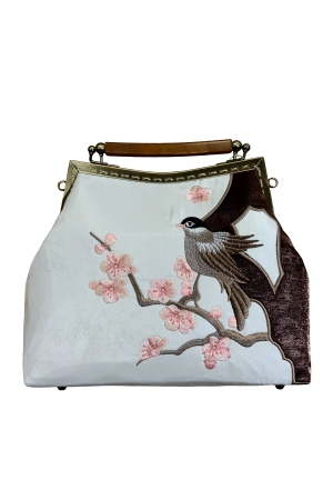 EMBROIDERED EBONY MINI BAG SAKURA