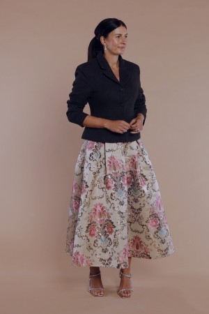 CLASSIC AUDREY GOLD DAMASK SKIRT