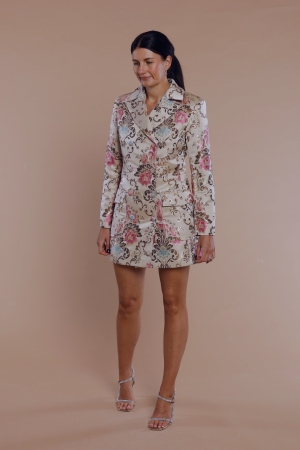 TAILORED BLAZER DRESS GOLD