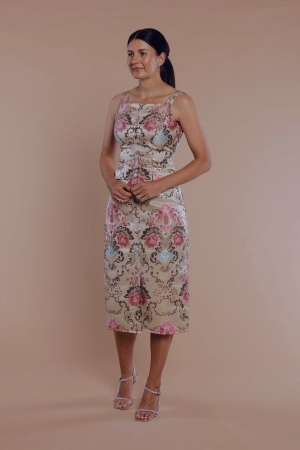 JACQUARD EVENING DRESS GOLD