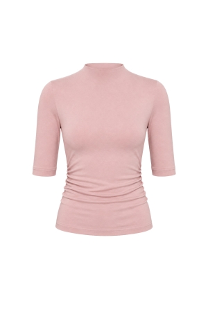 SOFT KNIT SHORT SLEEVE LUXE TOP BLUSH