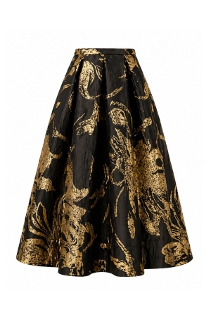 AUDREY SKIRT BLACK GOLD BROCADE