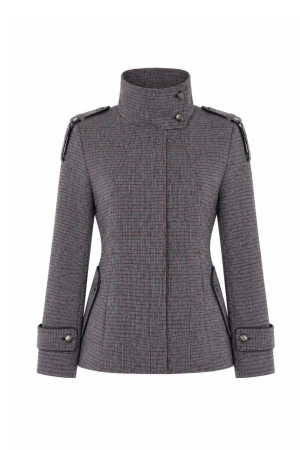TWEED TRENCH JACKET - NAVY 