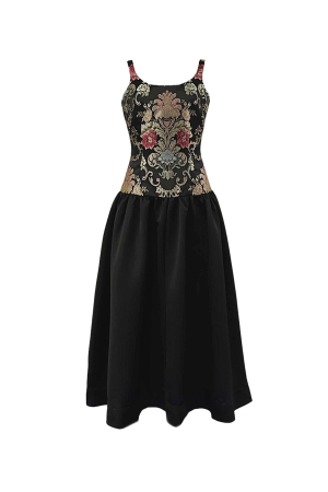 DROP WASTE JACQUARD DRESS