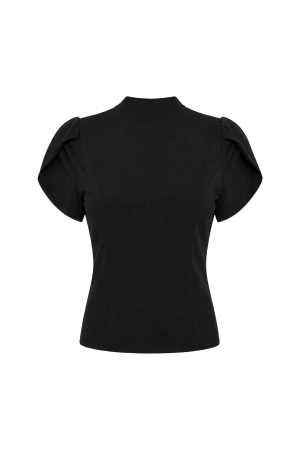 MINI SLEEVE HIGH NECK TOP