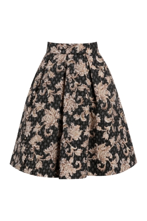CLASSIC AUDREY MIDI  SKIRT FLORAL DAMASK
