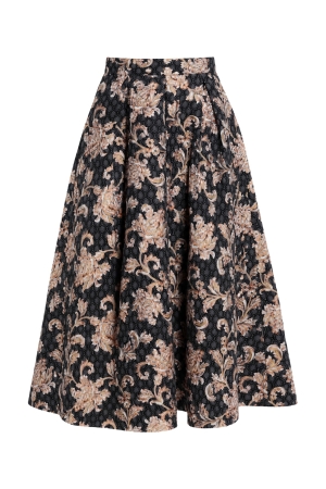 CLASSIC AUDREY MIDI  SKIRT FLORAL DAMASK