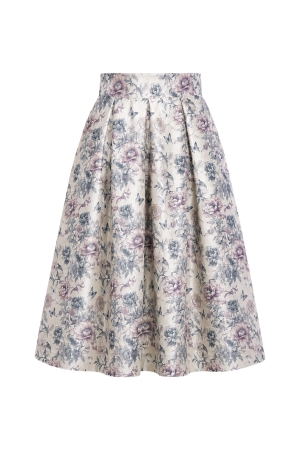 CLASSIC AUDREY MIDI FLORAL  SKIRT PEONY