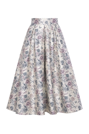 CLASSIC  MIDI AUDREY FLORAL PLEATED SKIRT