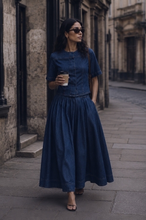 HERITAGE DENIM AUDREY SKIRT INDIGO
