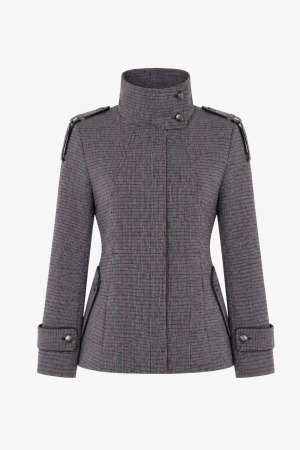 Tweed Trench Jacket - Navy - Cedar Rose