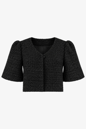 Audrey Jacket - Boucle Crop - Cedar Rose