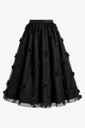 Floral Midi Tulle Audrey Skirt - Cedar Rose