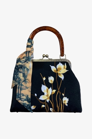 Embroidered Clasp Top Mini Bag Florentine - Cedar Rose