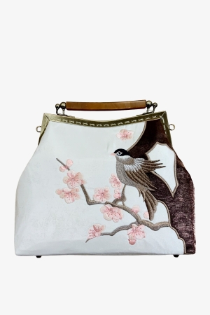Embroidered Ebony Mini Bag Sakura - Cedar Rose