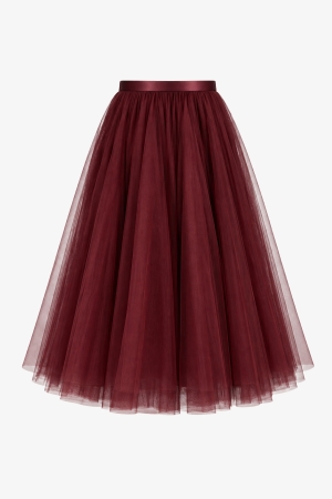 The Audrey Tulle Skirt Merlot - Cedar Rose