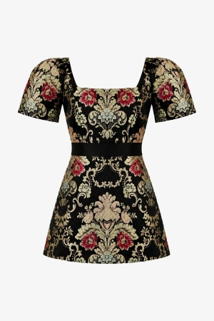 Jacquard Mini Dress - Cedar Rose