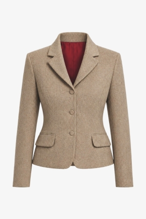 Audrey Jacket Tailored Tweed Tan - Cedar Rose