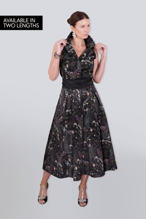 CEDAR ROSE FERN PATTERN SATIN SKIRT
