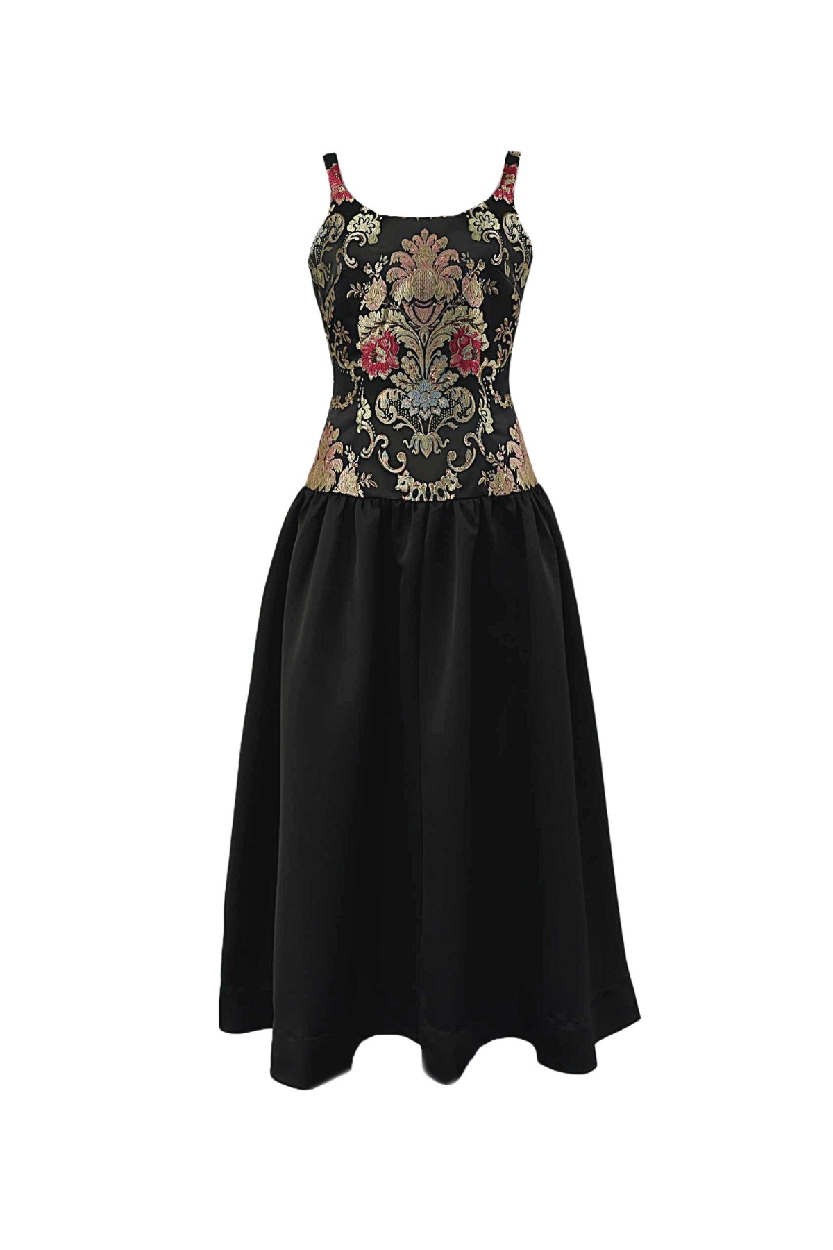 DROP WASTE JACQUARD DRESS