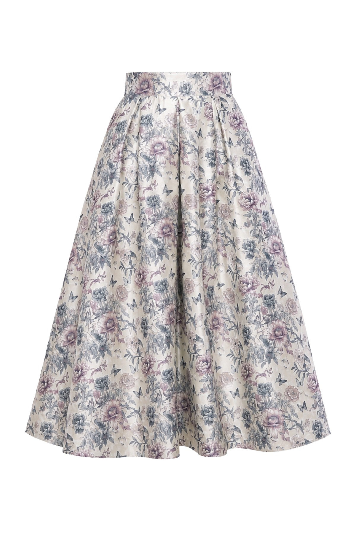 CLASSIC  MIDI AUDREY FLORAL PLEATED SKIRT