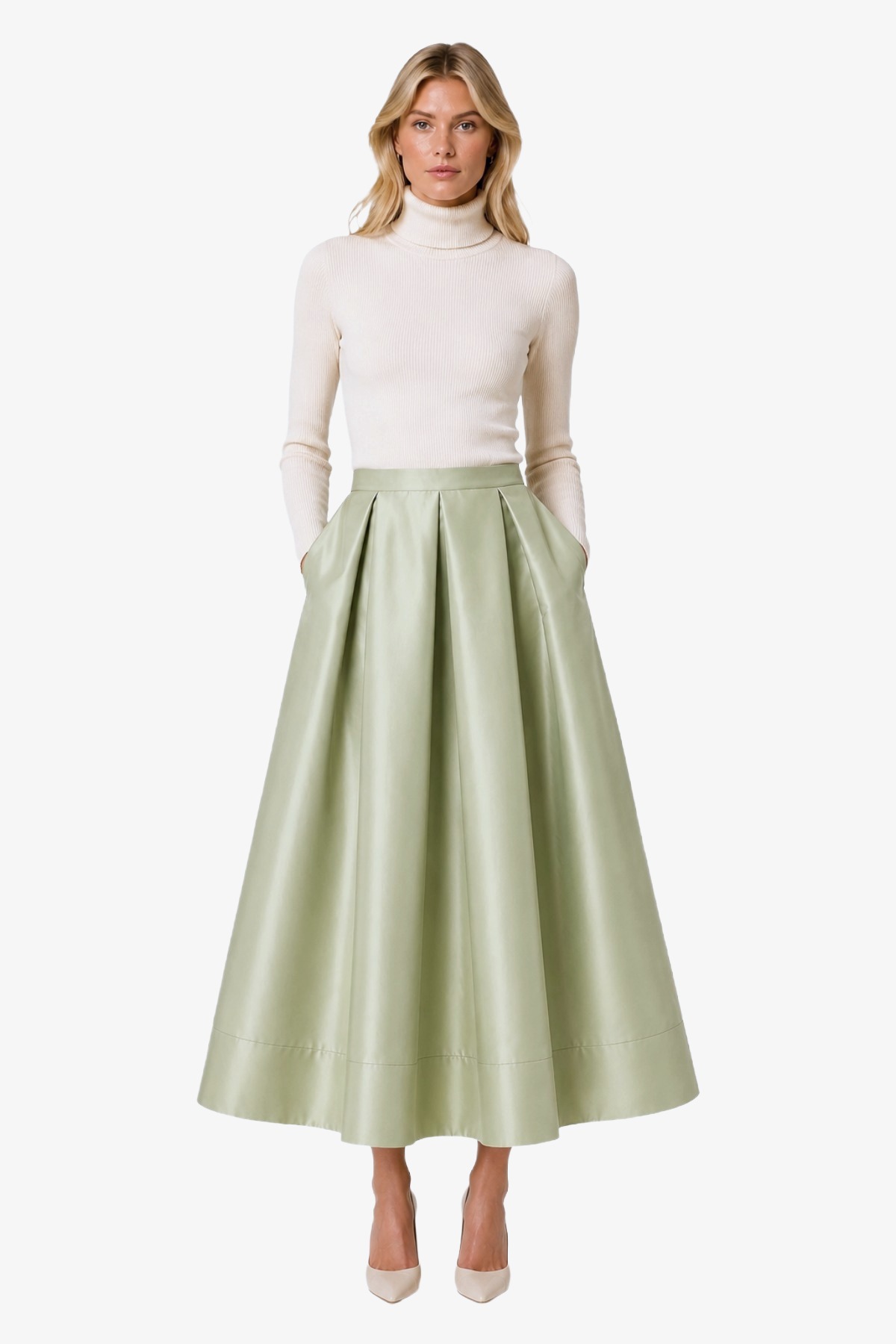 MIDI AUDREY SKIRT SAGE