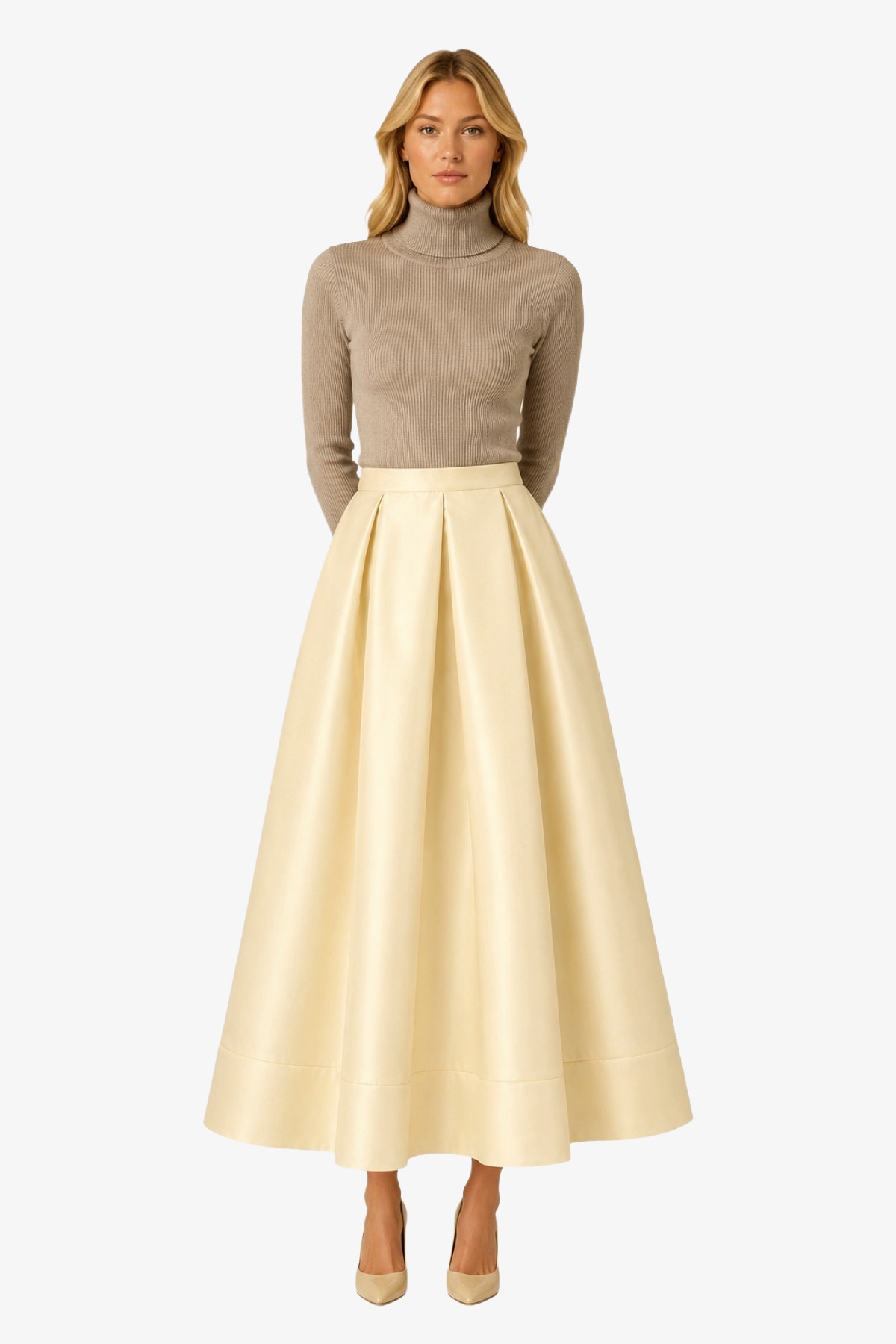 MIDI AUDREY SKIRT BUTTERCREAM