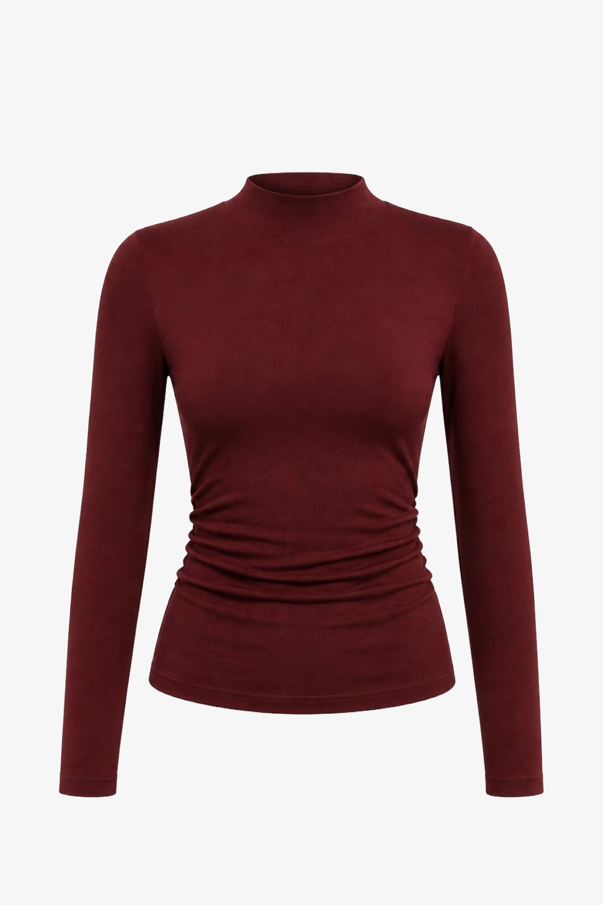 SOFT KNIT LONG SLEEVE LUXE TOP - MAROON