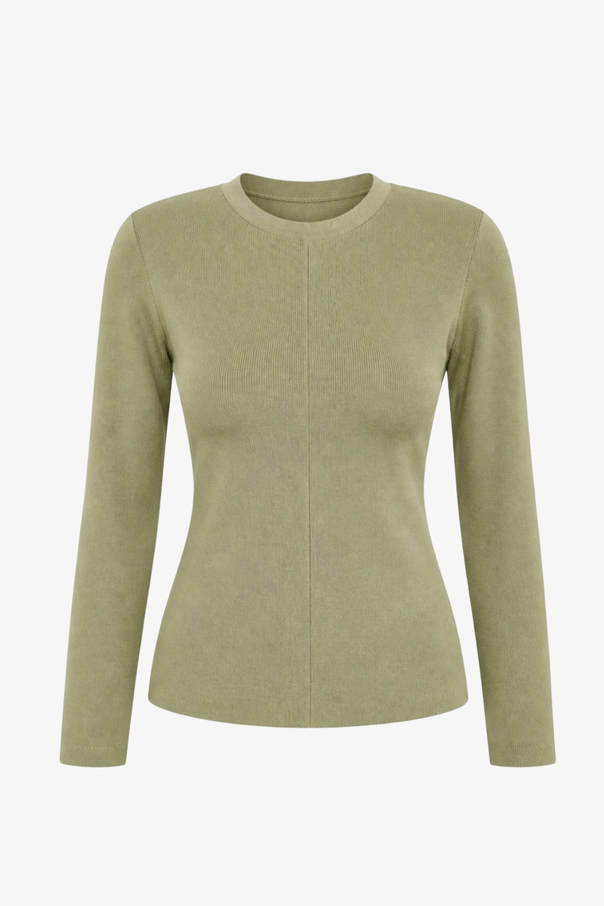 STRUCTURED LONG SLEEVE KNIT OLIVE