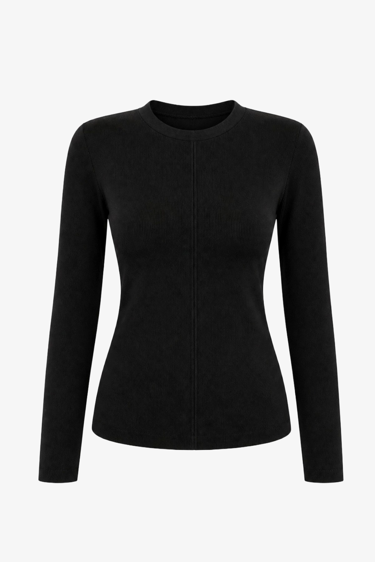 STRUCTURED LONG SLEEVE KNIT BLACK