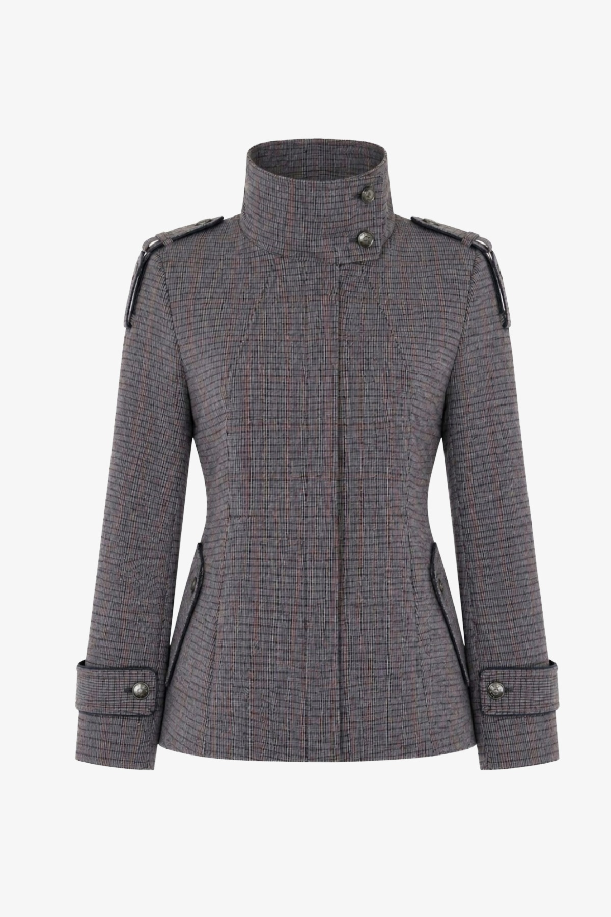 TWEED TRENCH JACKET - NAVY 