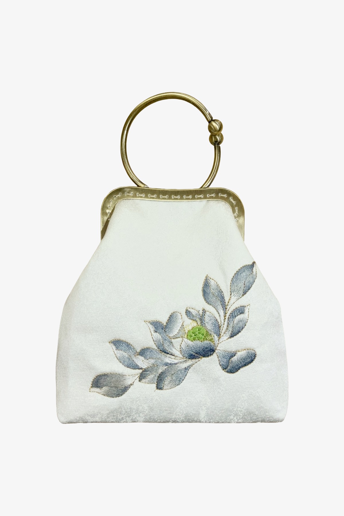 EMBROIDERED CLASP BAG WILLOW