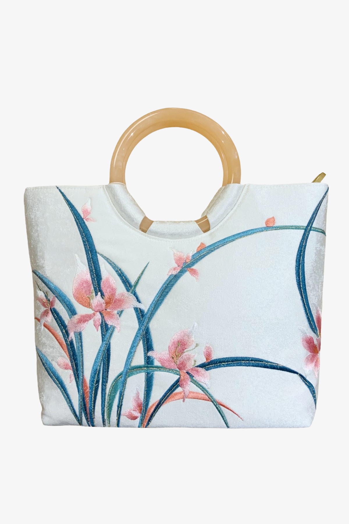 EMBROIDERED MINI BAG FLORAL IVORY