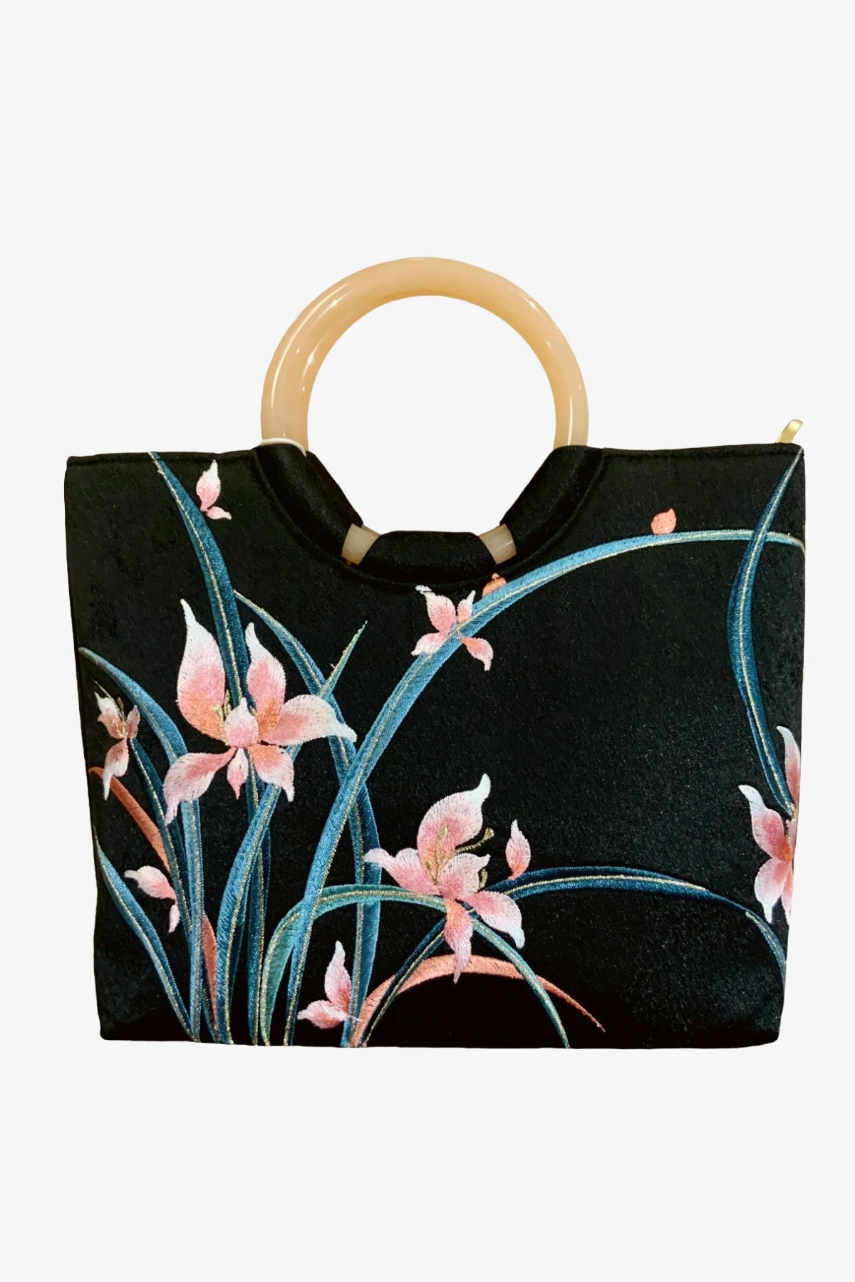 EMBROIDERED MINI BAG FLORAL NOIR