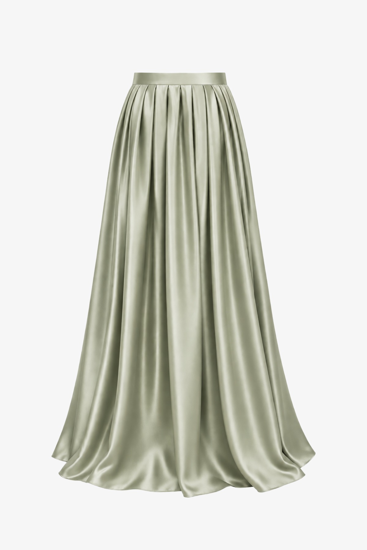 Audrey Silk Satin Floor-Length Skirt - Cedar Rose
