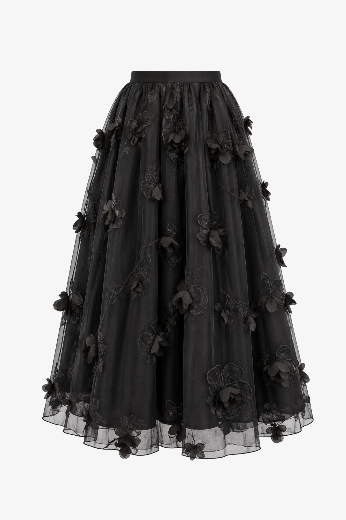 Audrey 3D Floral Tulle Skirt - Cedar Rose