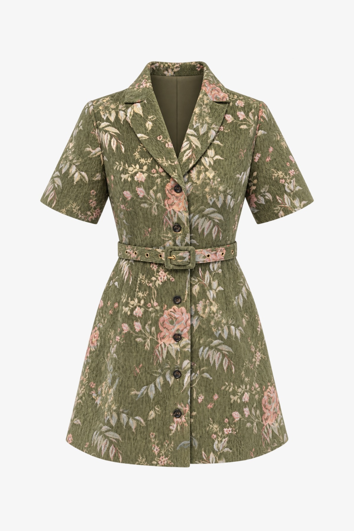 Audrey Jacquard Mini Dress - Cedar Rose