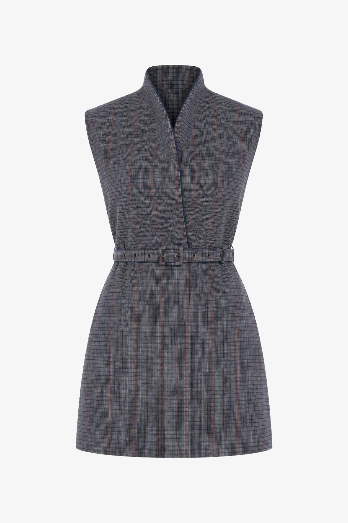 Tweed Belted Mini Dress - Navy - Cedar Rose